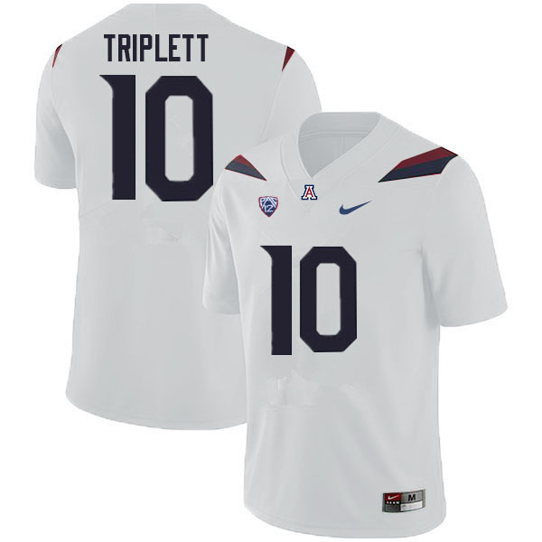 Men #10 Jabar Triplett Arizona Wildcats College Football Jerseys Sale-White